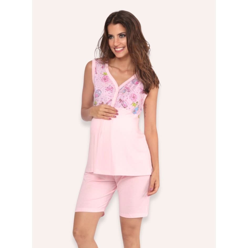 Bermudoll Feminino Regata Gestante Rosa
