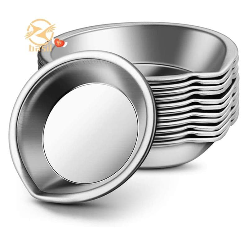 💡12pçs Paleta De Maquiagem De Aço Inoxidável Pequena Bandeja De Pintura Redonda Mistura De Aquarelas Artísticas