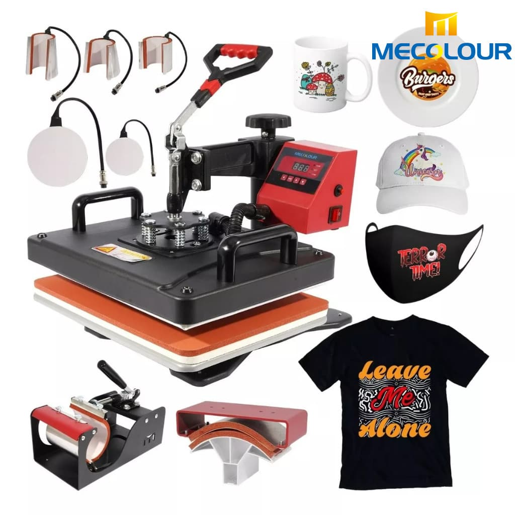 Prensa Térmica 8x1 Sublimação Camiseta Chinelos Bones Pratos Cor Vermelho/preto 110/220V Mecolour