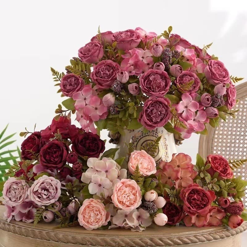 Flor artificial vintage peônia seda grande buquê casamento casa festa de natal jardim--4755/4775