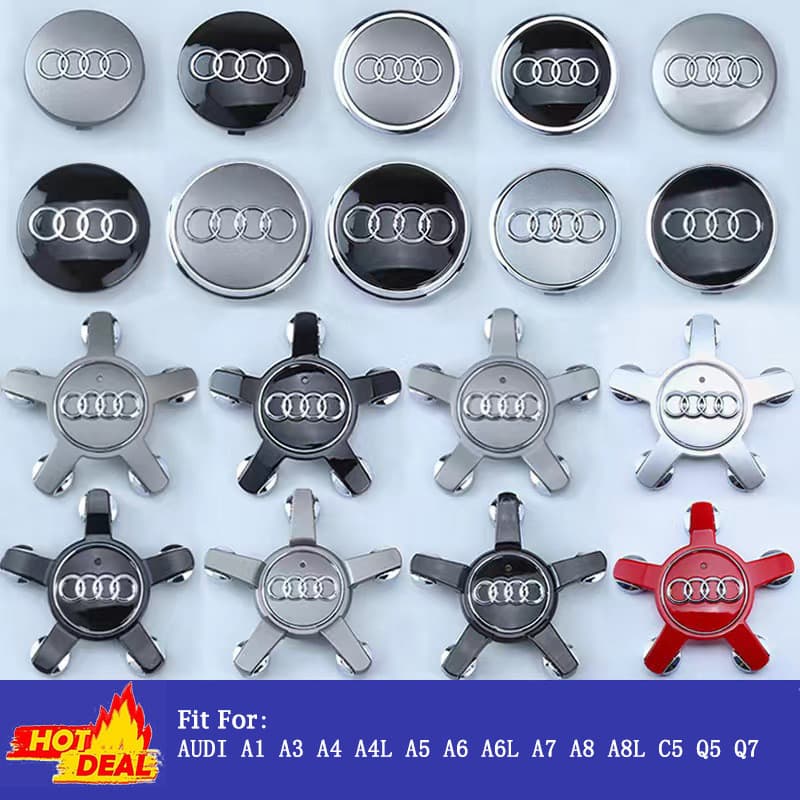 CLEC 1 Peça Tampa Central Da Roda  Emblema Automático Esporte Aro Hub Caso Peças Acessórios Para Audi A1 A3 A4 A4L A5