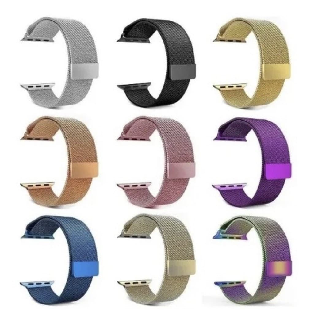 Pulseiras Milanesa Metal para Apple Watch Smart Relógios 38mm 40mm 41mm 42mm 44mm 45mm 47mm 49mm