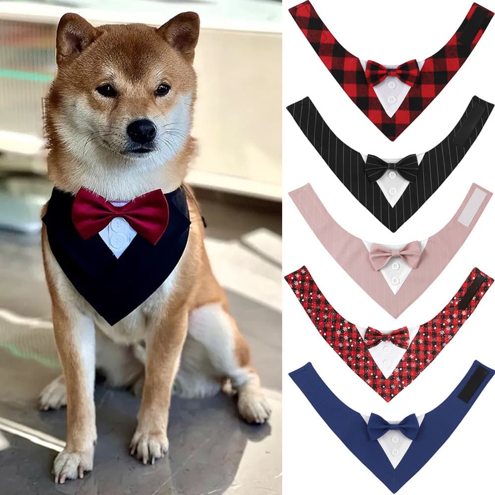 Lenço Triangular De Casamento Big Dog Com Laço De Bandana Para Cães Pequenos E Grandes Bibs Pets Grooming Accessories