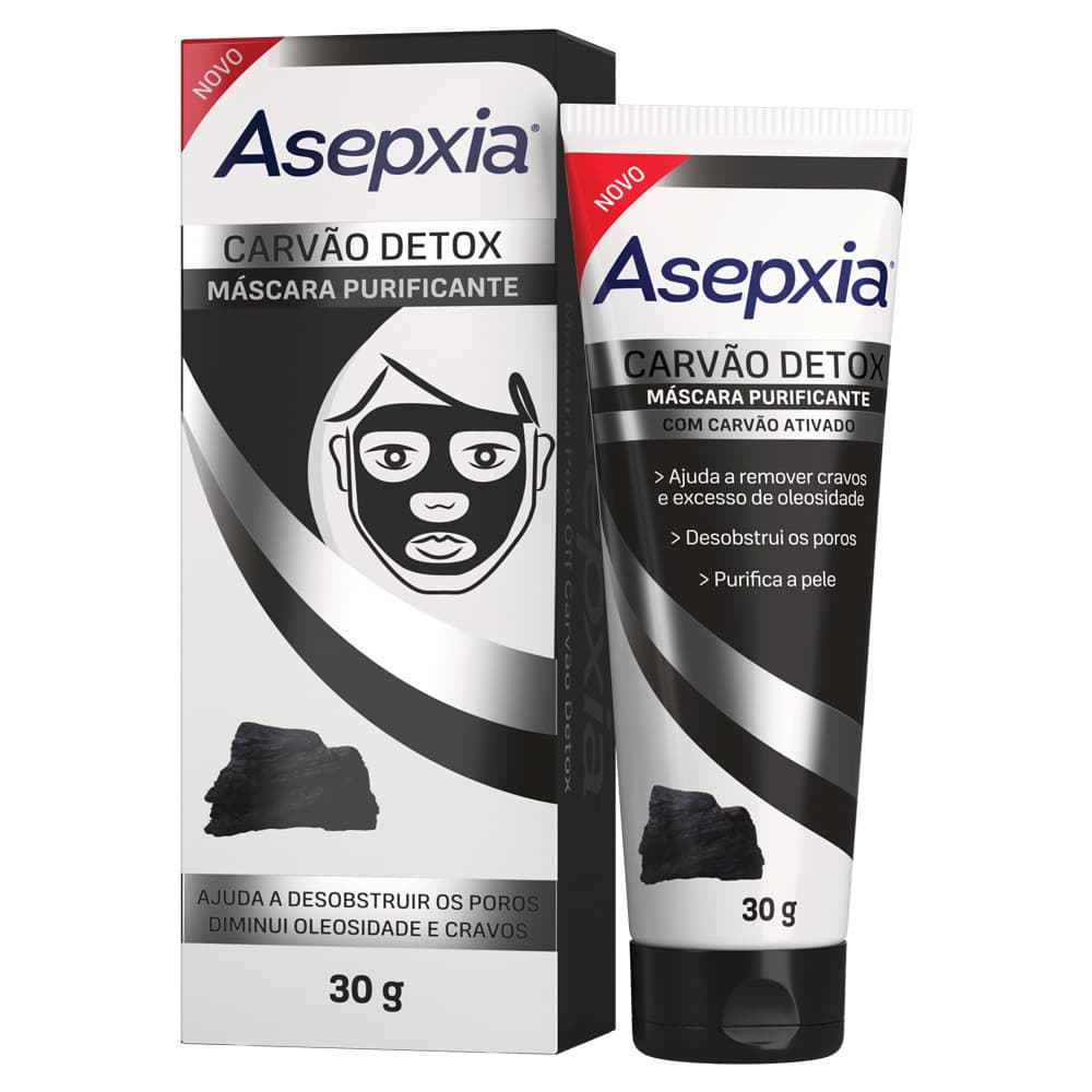 Máscara Peel Off Asepxia Carvão Detox 30g