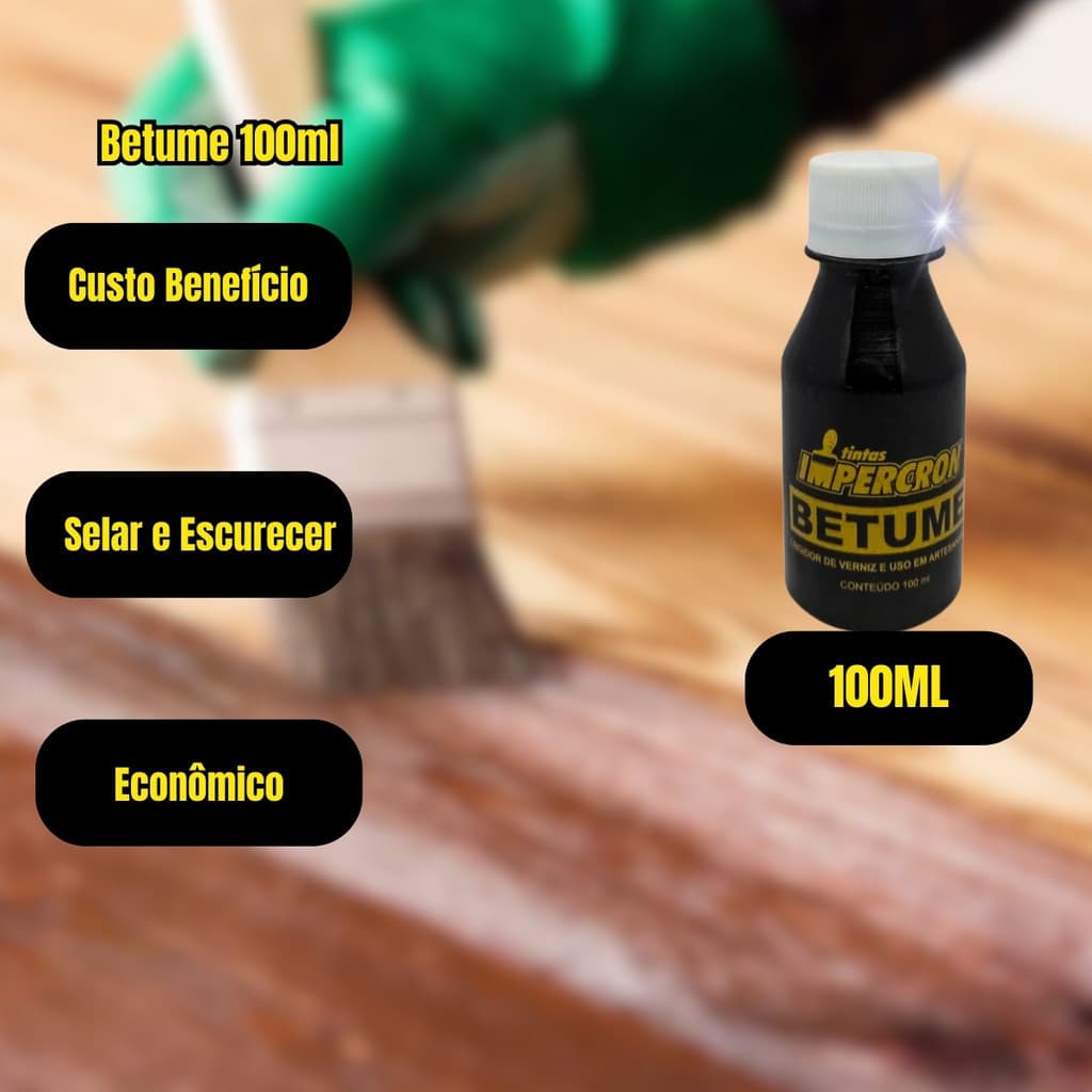 Kit 3 Betume Líquido Tingidor para Madeira Verniz 100ml