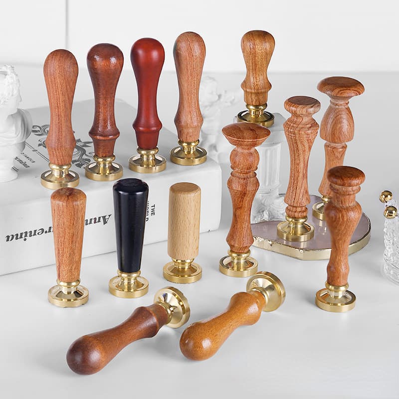 Cabo De Madeira Vintage Para Vedação De Cera De Bricolagem Carimbo Natural