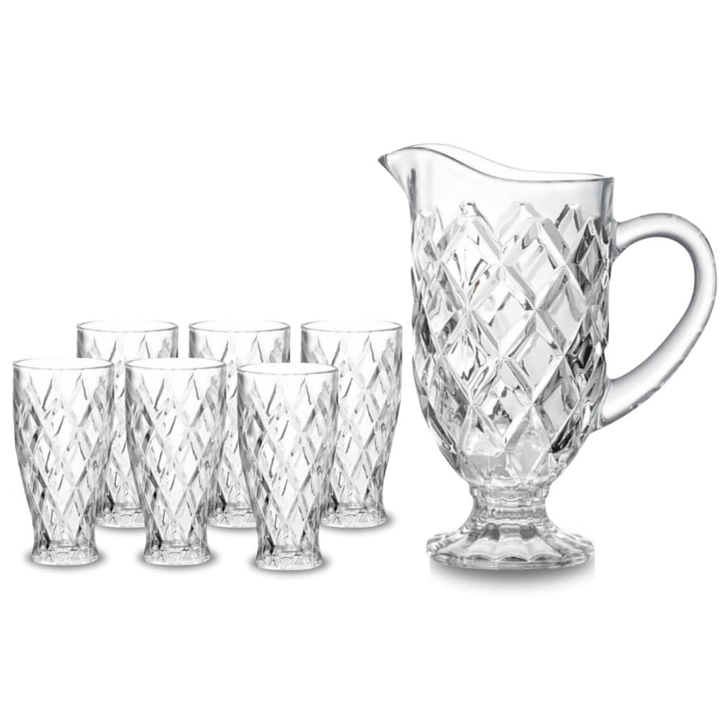 Conjunto De Jarra 1,5L Com 6 Copos 300ml Diamond