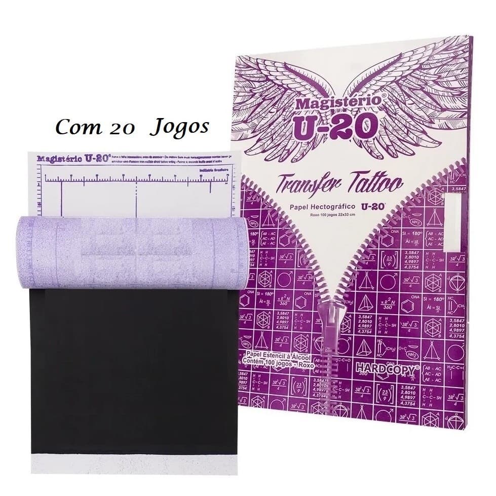 Kit 20 Hectograficos (Stencil Tatoo) Magisterio Decalque U20 Tatuagem
