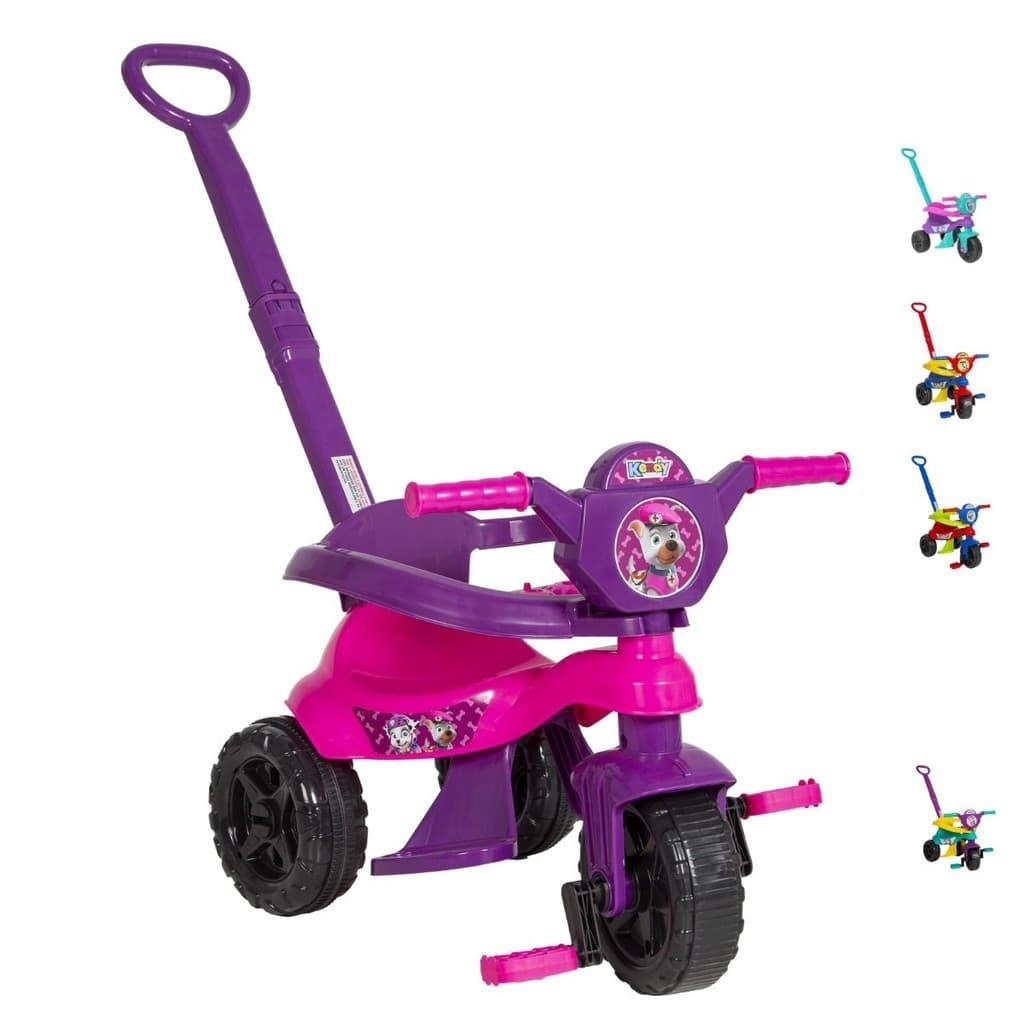 Triciclo Infantil de Empurrar Baby Dog Passeio e Pedal Motoca Kendy