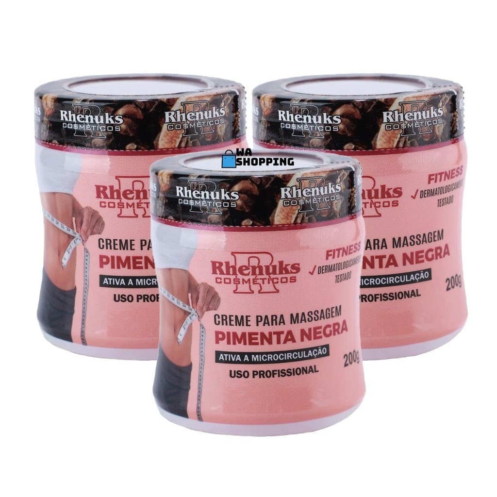 Combo c/3un Gel Massageador Pimenta Negra 200g - Rhenuks