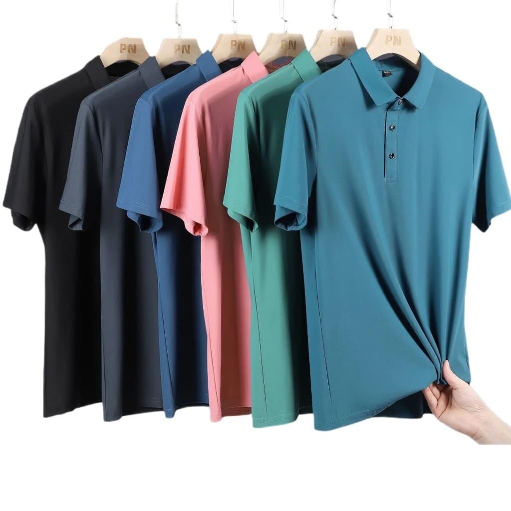 50-140KG PLUS SIZE Camisas Pólo  BLUSA De Negócios Homens Casual De Manga Curta De Alta Qualidade Respiráveis