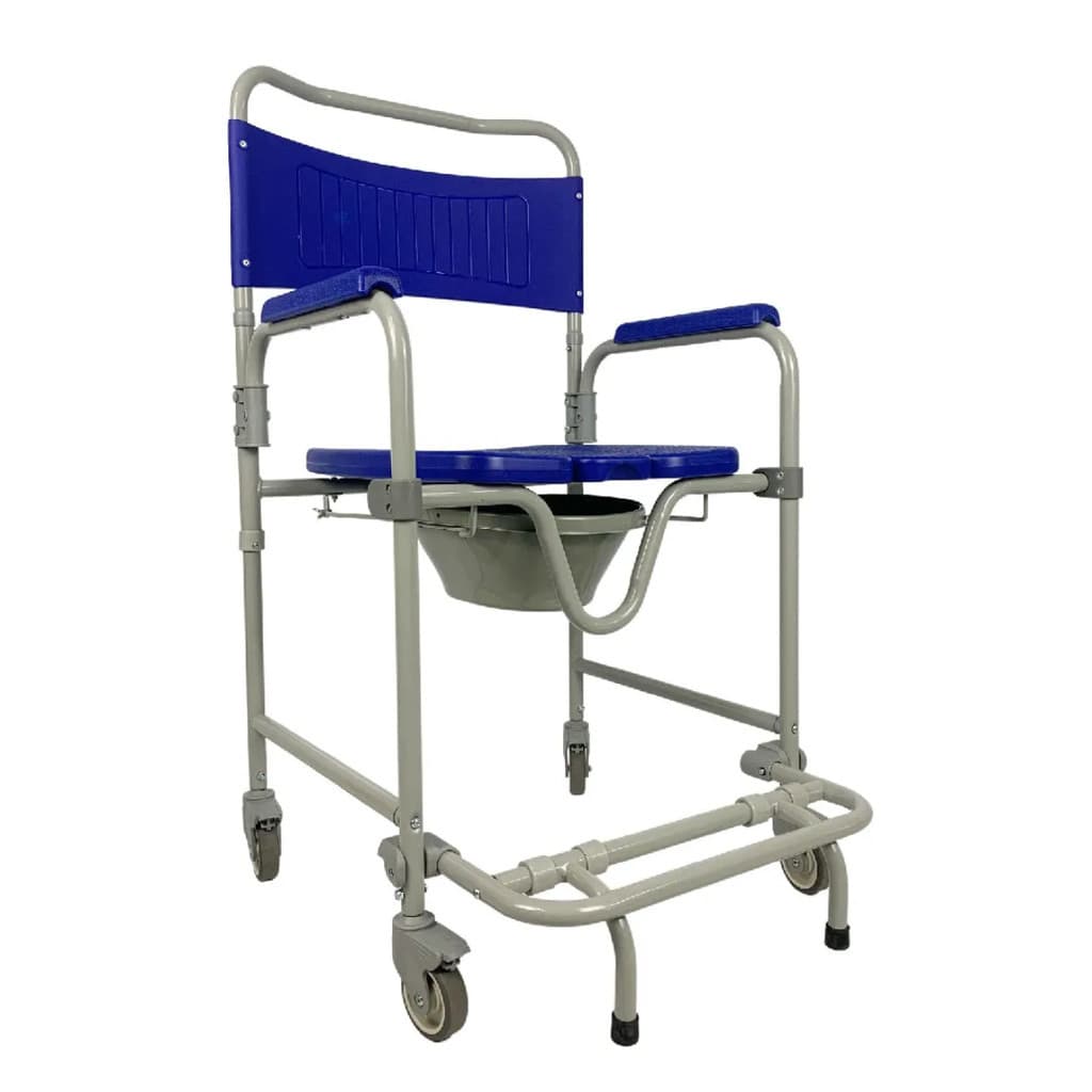 Cadeira De Banho Dobrável Higiênica 150kg Sanitária Com Roda Dellamed