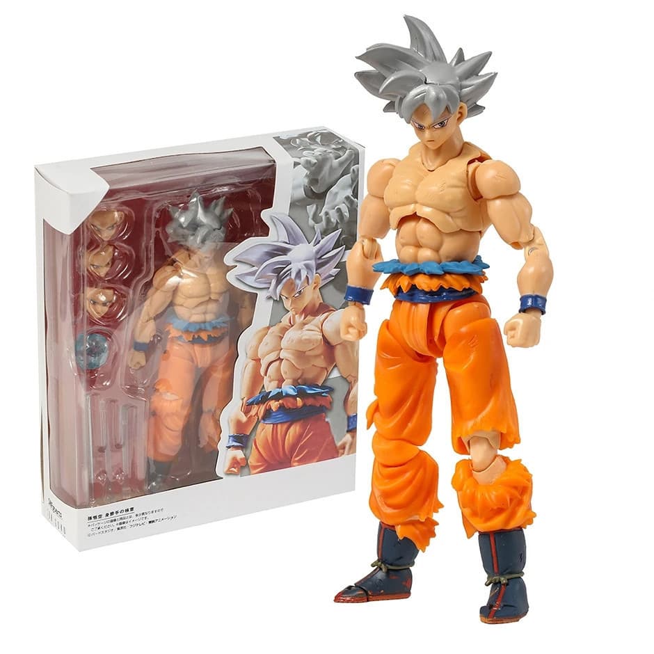 Articulado 16cm Dragon Ball SHF Goku Azul PVC Figura De Ação Bonco DragonBall Ultra Instinto Superior Brin