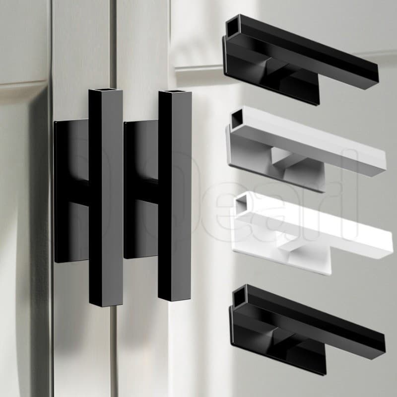 2Pcs Punho De Porta Sem Furos-Puxadores Autoadesivos-Barra De Puxar Gaveta-Deslizante-Para Janela , Armário-Moderno , Simplicidade , Traço-Extrator Auxiliar De Móveis