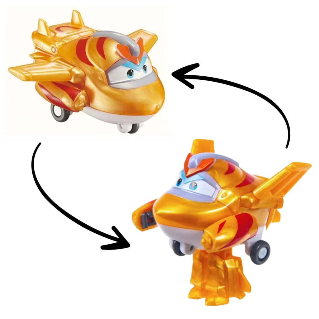 Avião Super Wings 2 Transform-a-Bots Bang Toys - Golden Boy