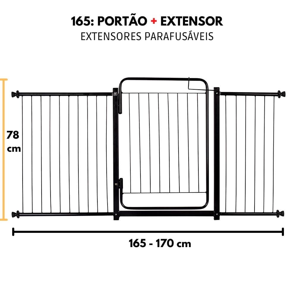 Grade De Porta Portão Proteção Cachorro Pet e Criança 165 a 170 Cm