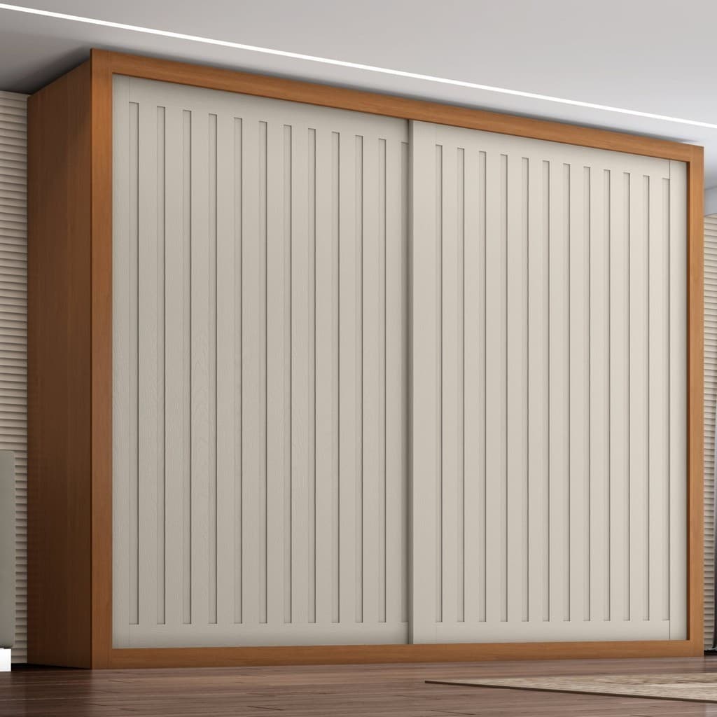 Guarda Roupa Casal Coliseu 2 Portas de Correr 6 Gavetas Cinamomo/Areia