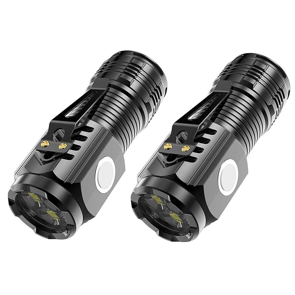 Mini Lanterna De Mão Pequena Luz Forte Brilhante Recarregável Com Base Magnetica GT-966