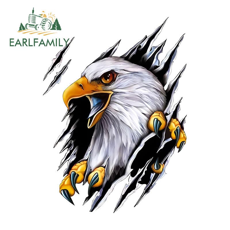 EARLFAMILY Adesivo De Carro Rasgo De Águia , 13cm , Criativo , Ecológico , Caixa De Equipamento De Pesca , Prancha De Surf , Decalque À Prova D'água , Acessórios De Corrida