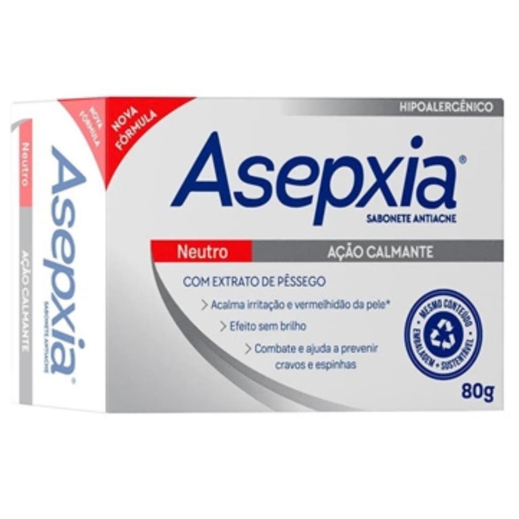 Sabonete Asepxia Neutro Antiacne Barra 80g