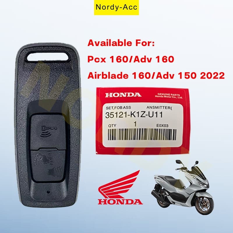1 : 1 Chave De Controle Remoto Autêntica Original Honda PCX160 E Ano 2021-2024 (Www160m , NP Modelo STD/AM , Um ABS , WW