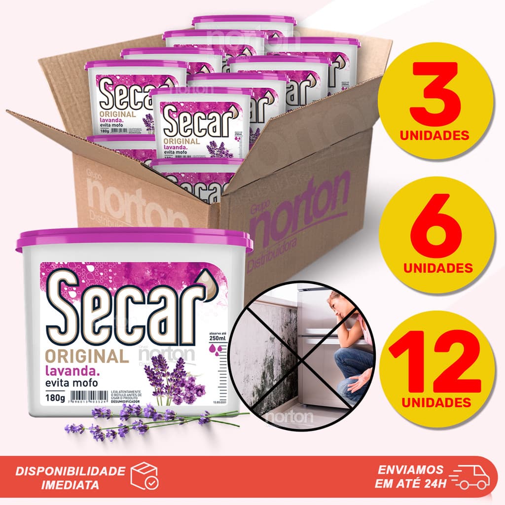 Kit Promocional Anti Mofo Desumidificador Secar Lavanda 180g Evita Umidade Fungos Cheiro Guarda Gavetas Armários Roupas