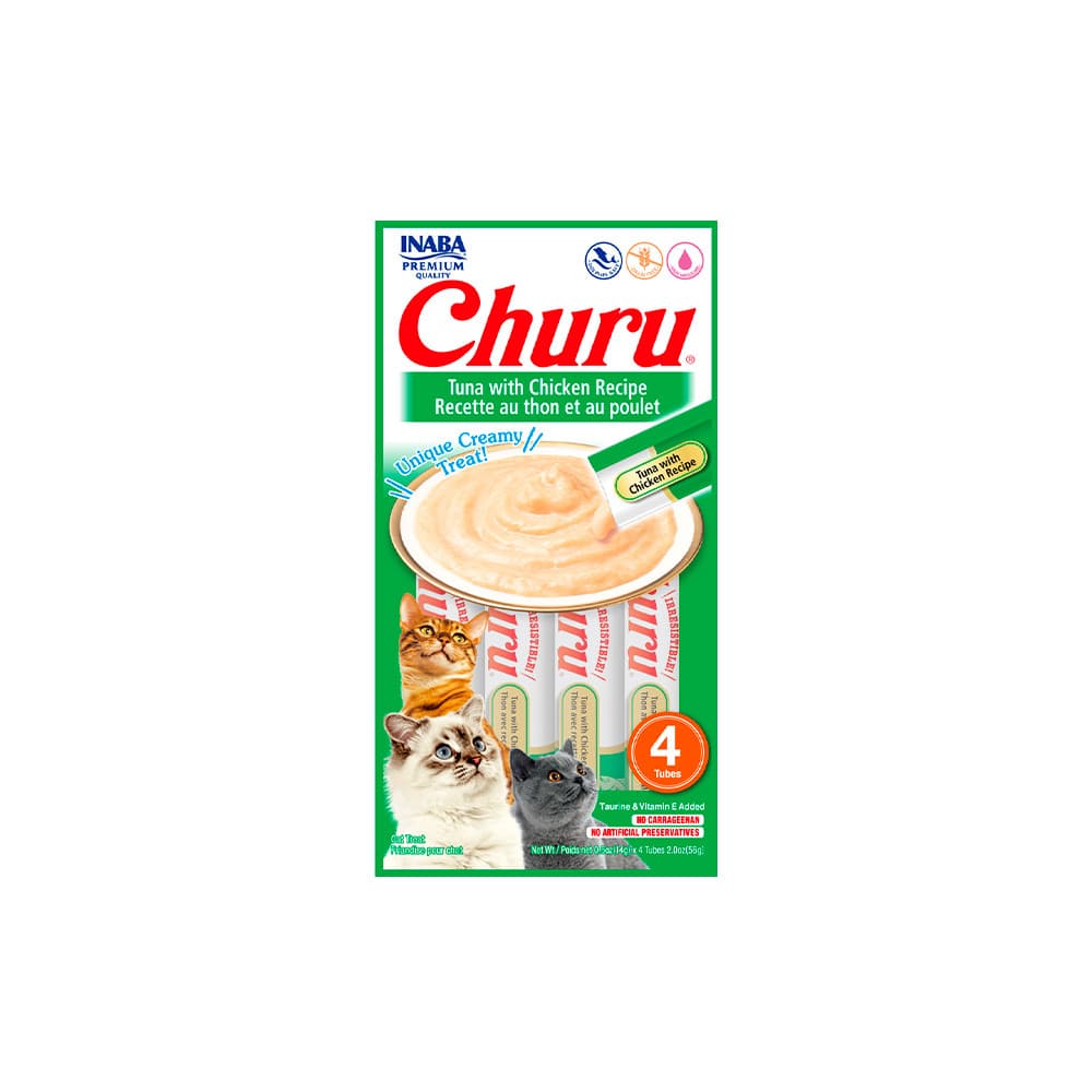Purê Churu Atum com Galinha para Gatos 56g