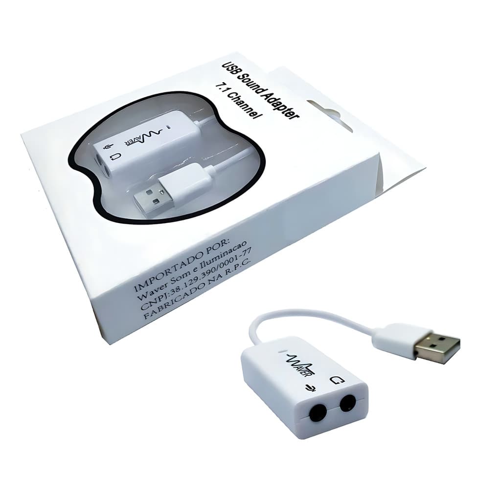Placa De Áudio 7.1 Adaptador P2/usb Fone E Microfone Bm-800