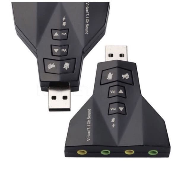 Placa De Som Adaptador Usb 7.1 Para 2 Fone Microfone