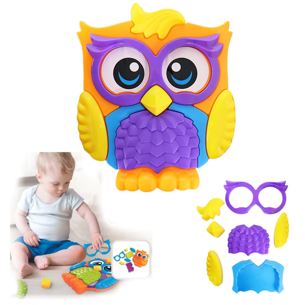 Brinquedo Quebra Cabeça Corujinha Infantil Monta Desmonta Coruja