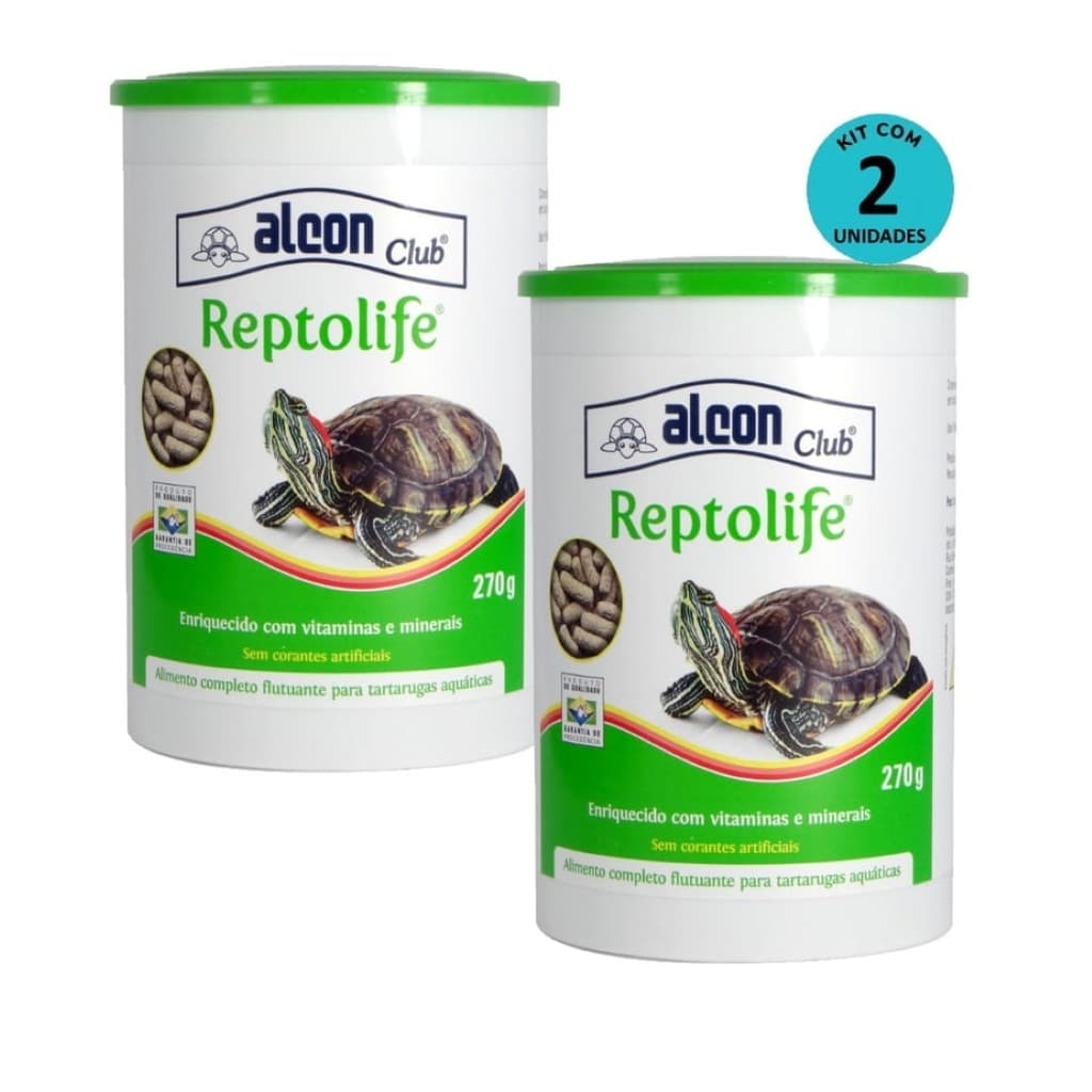 Alcon Club Reptolife 270g Kit Com 2 Ração Para Tartaruga