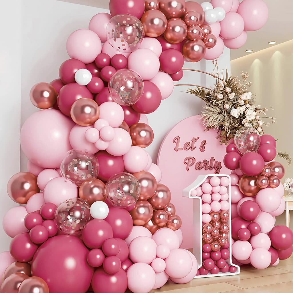 Violeta Kit 145peças Balões 5" 10" 18"Rosa bebê e magenta Balão Para Festas e Aniversários M1012-ROSA