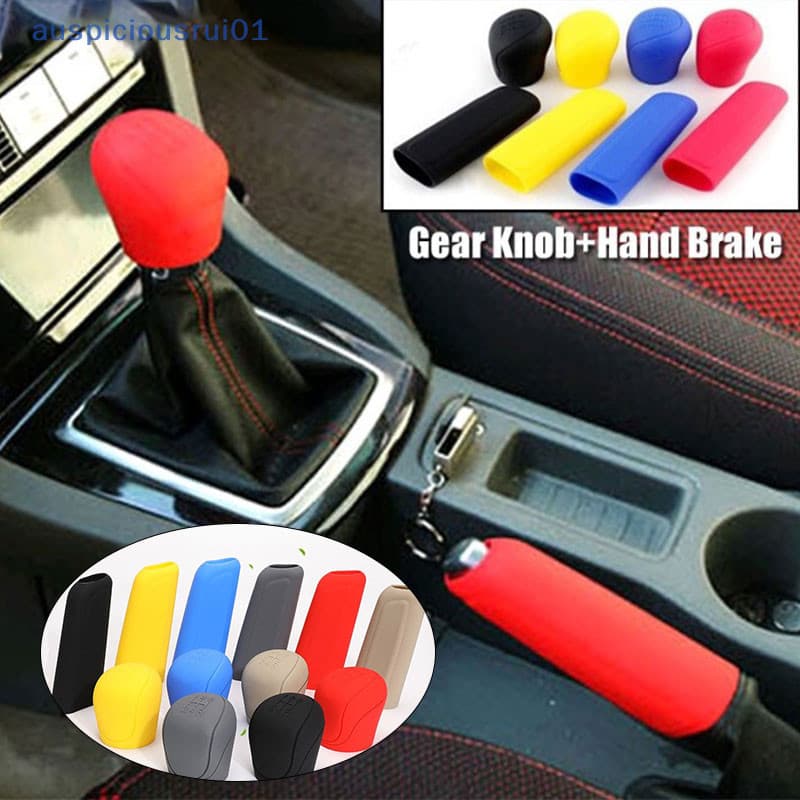 [Auspiciousrui01] Universal Car Gear Shift Knob Cover Silicone Protetores Antiderrapantes Do Freio De Mão Novo