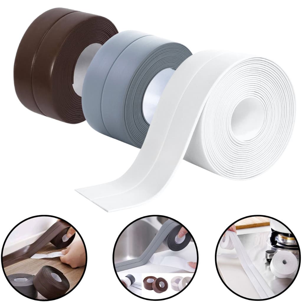 Fita Adesiva Pvc Selante Multiuso Vedação Impermeável Acabamento Cozinha à Prova de Água Banheiro