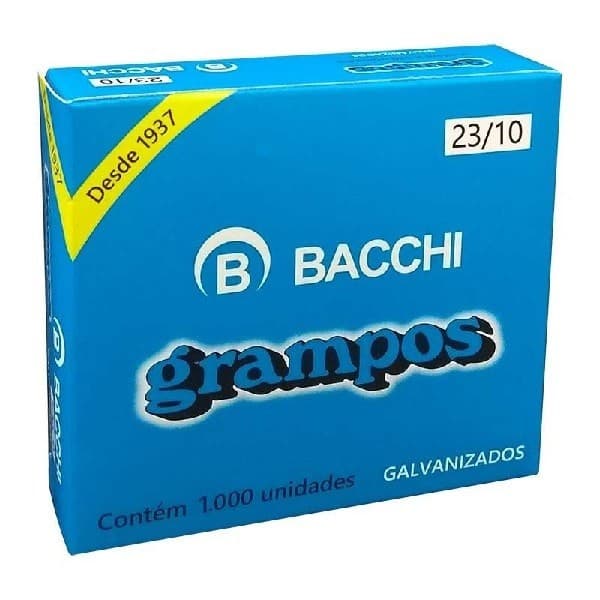 Grampo para grampeador 23/10 Galvanizado 1000 Grampos - Bacchi