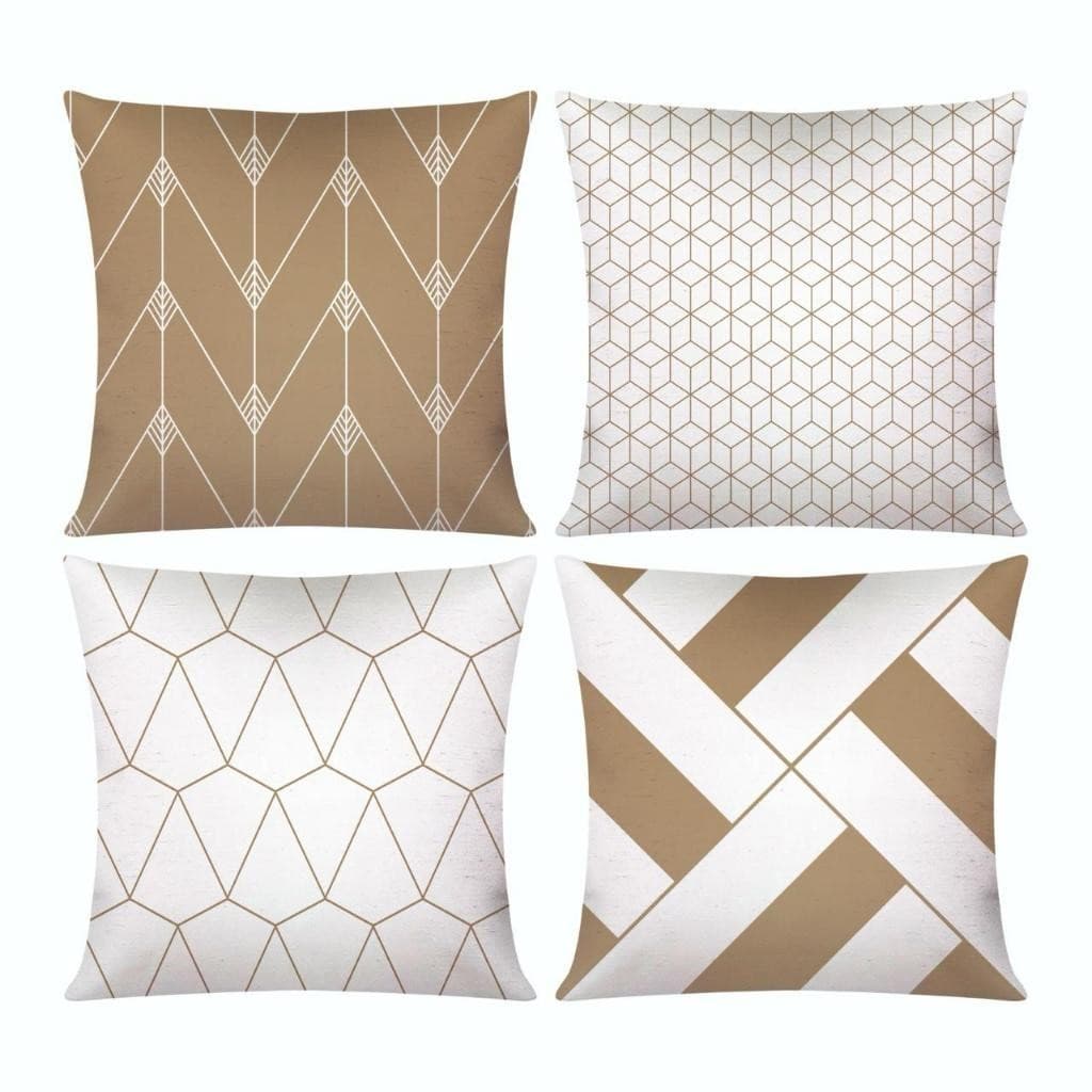 Kit c/ 4 Capas de Almofada Decorativas Modern Print 45x45 - Modelos Variados