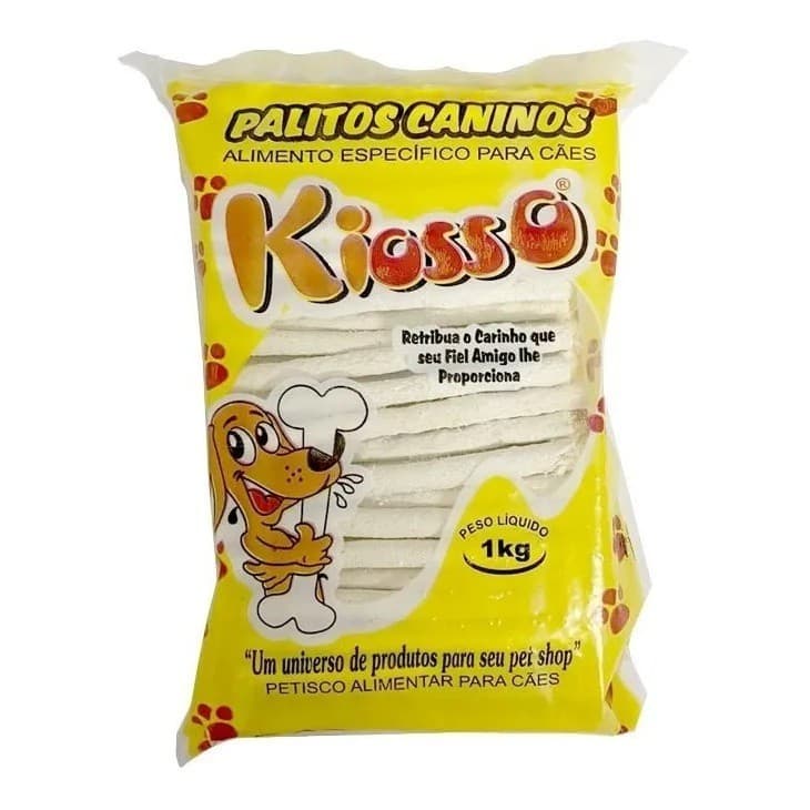 02 UNID - Osso Palito Rigido - 8/5 - KIOSSO - Sabor Natural - 1 Kg
