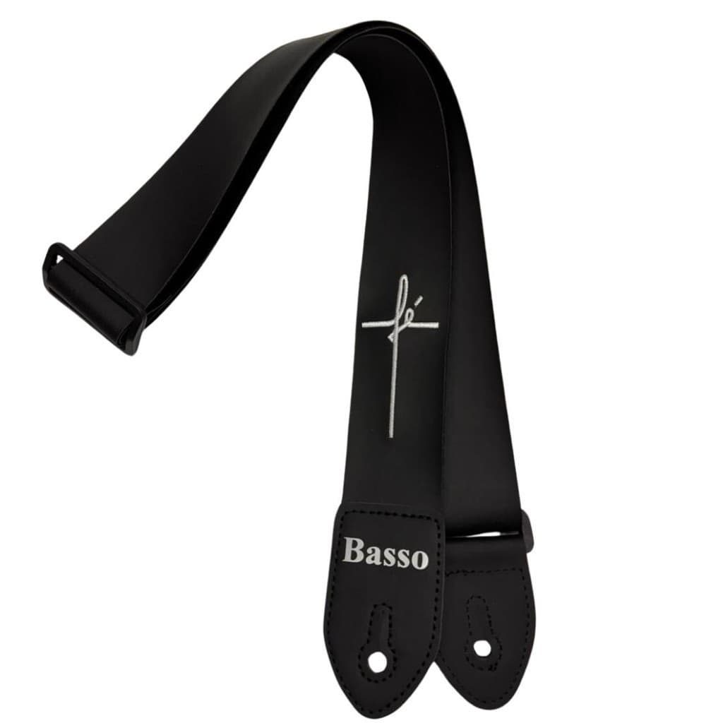Correia Alça Gospel P/ Violão Guitarra e Contra Baixo Basso NY01_FÉ Bordada