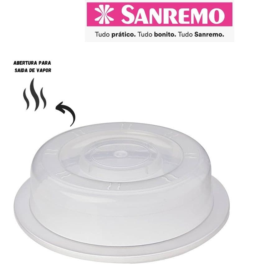 Tampa Microondas Plastico Com Saida de Vapor 27cm Sanremo