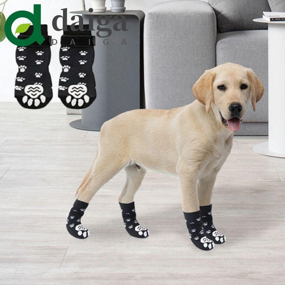 DAIGA 4 Unidades/Conjunto Meias Antiderrapantes Para Cães , Impermeáveis De Algodão Respirável Ajustáveis