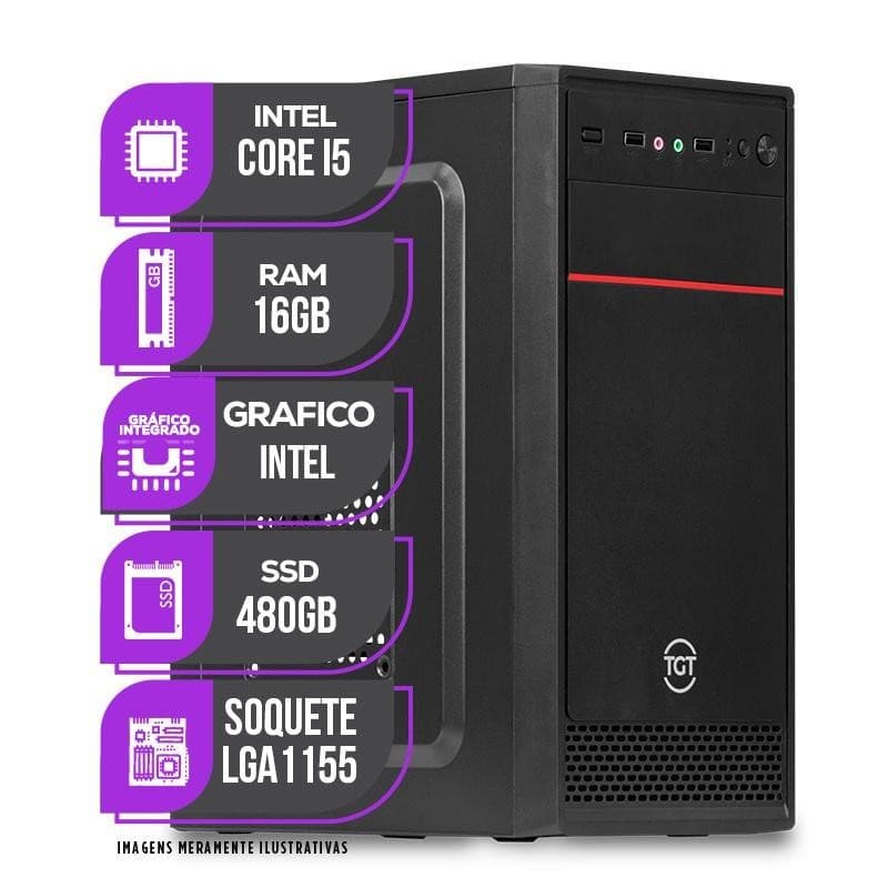 PC CPU Mancer, Intel Core I5, 16GB De Memória ram, SSD 480GB