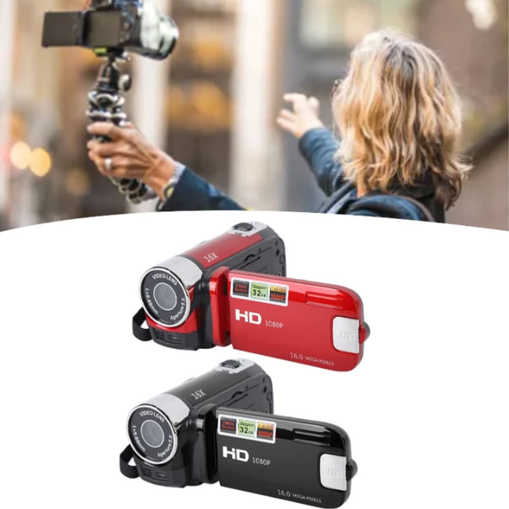 Câmera De Vídeo Digital De 16MP HD 1080P Zoom 16X TFT Gravador DVR Com Tela LCD