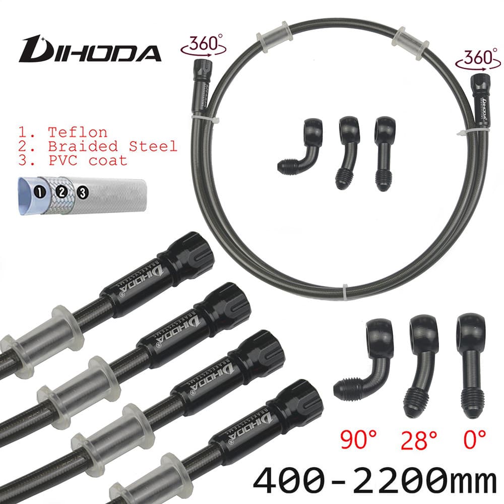AN3 Mangueira De Freio Trançada Para Motocicleta , Tubo De Embreagem Hidráulica , Cilindro Mestre , Óleo DOT