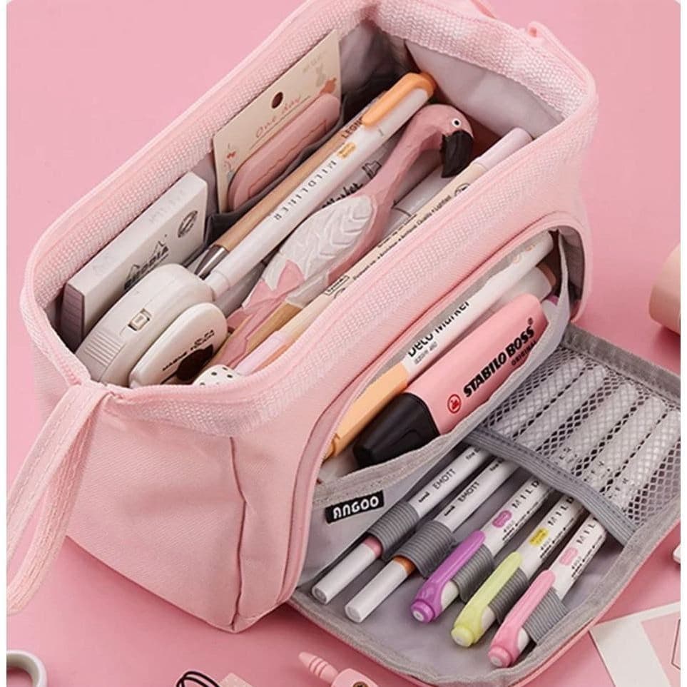 Estojo De Lápis De Grande Capacidade Com Zíper/Estojo Box/Estojo Escolar/Papelaria