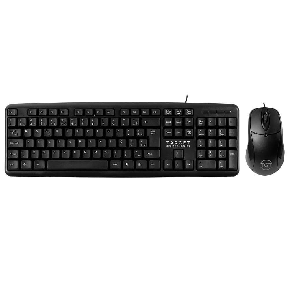Kit Teclado e Mouse Office ,Com fio, TGT GR100 V3, ABNT2, 1000DPI, Preto, TGT-GR100-BK03