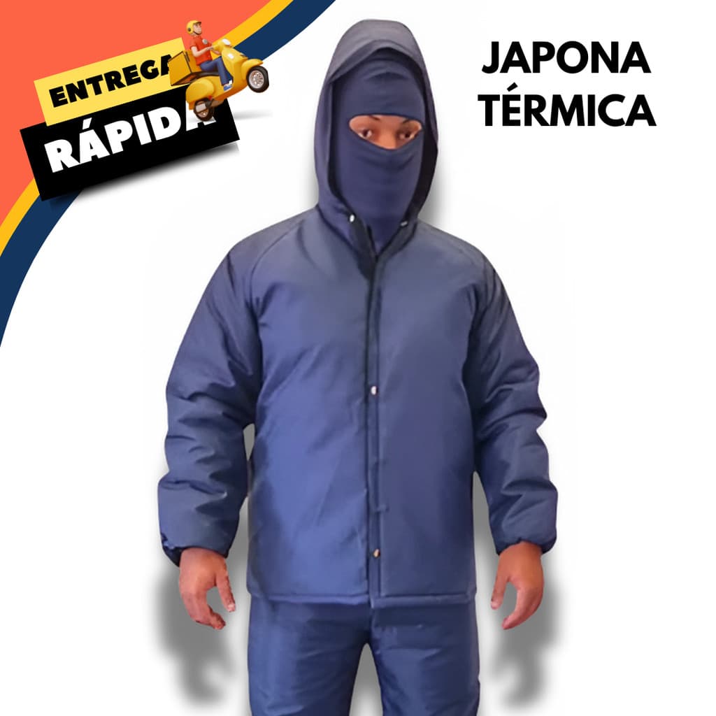 Jaqueta Termica ate -49° Com CA Japona Azul Camara Fria Motoqueiro Nylon