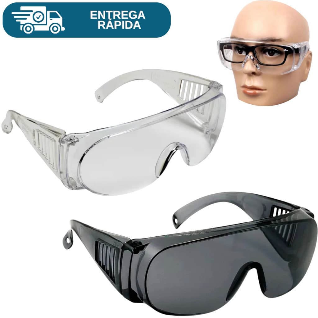 Óculos De Proteção Sobrepor Óculos De Grau Protector Valeplast Segurança Epi Obra Indústria