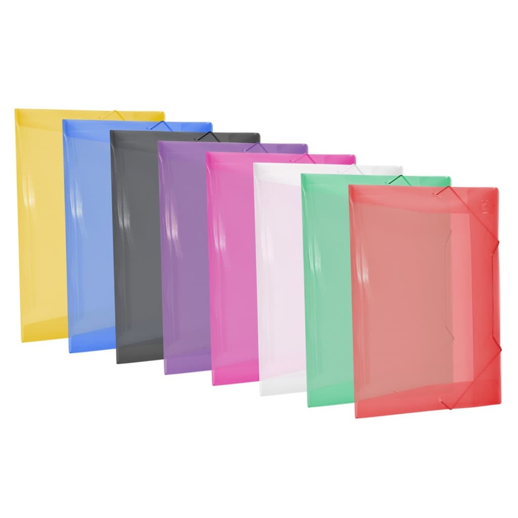 Kit 100 Pastas com Elástico e Aba Grande A4/Ofício - 335x235mm - Modelo fino