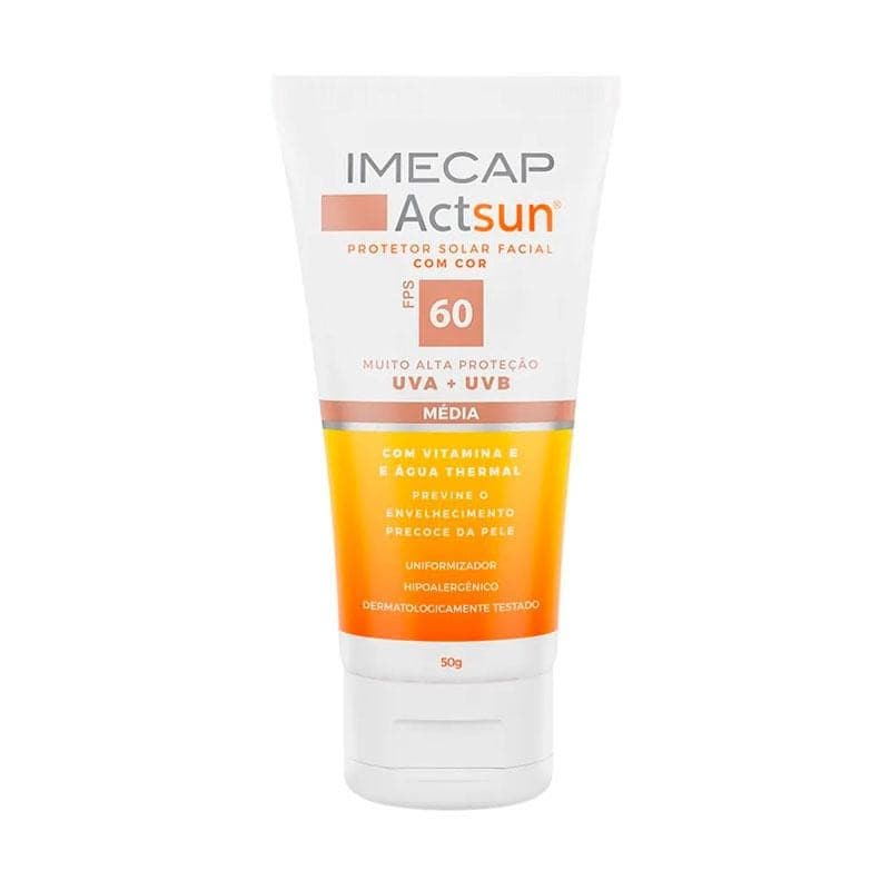Protetor Solar Facial Imecap Actsun FPS60 Cor Média 50g