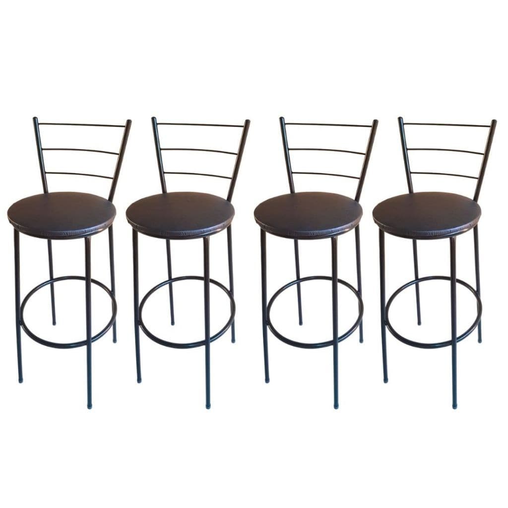 Kit 4 Banqueta Alta Tipo Bistro Preto Para Cozinha Área Gourmet 70cm Altura do Assento até o Chão